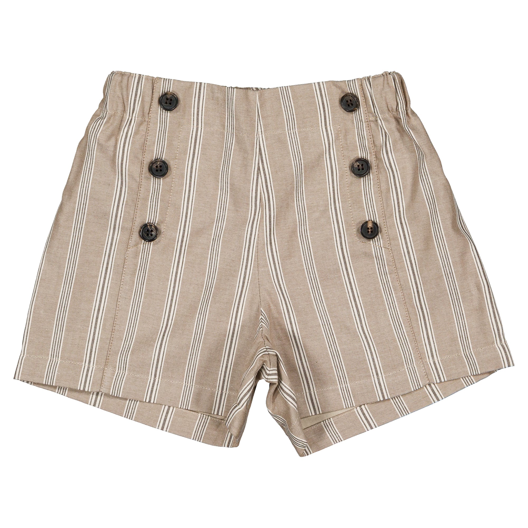 予約【Maison Marelle】Short SEVRES - dark beige stripes / 10Y~12Y/ 6月上旬以降入荷