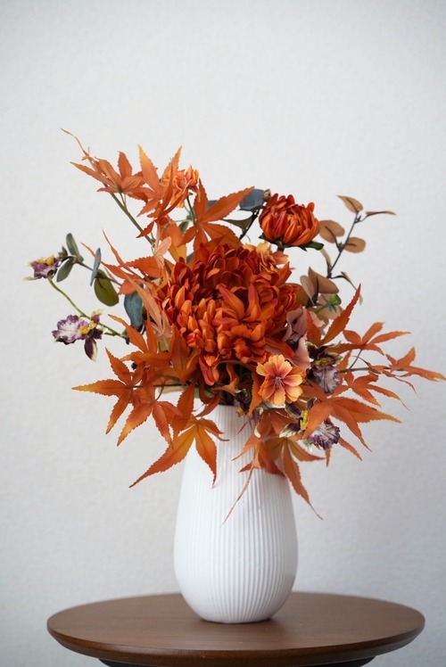 【高級造花】紅葉のブーケ Mサイズ