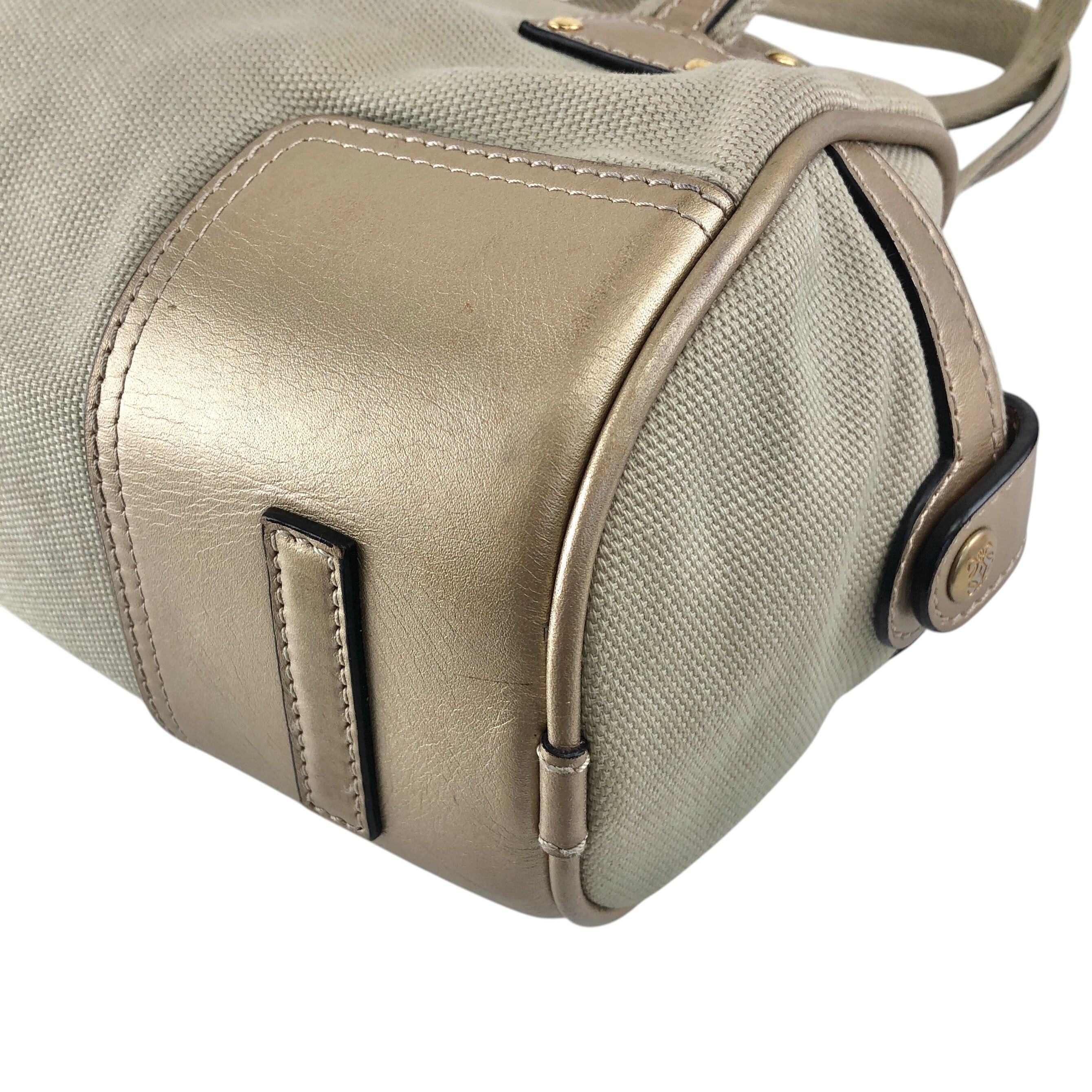 LOEWE ロエベ ハンドバッグ ベージュ アナグラム キャンバス ミニ