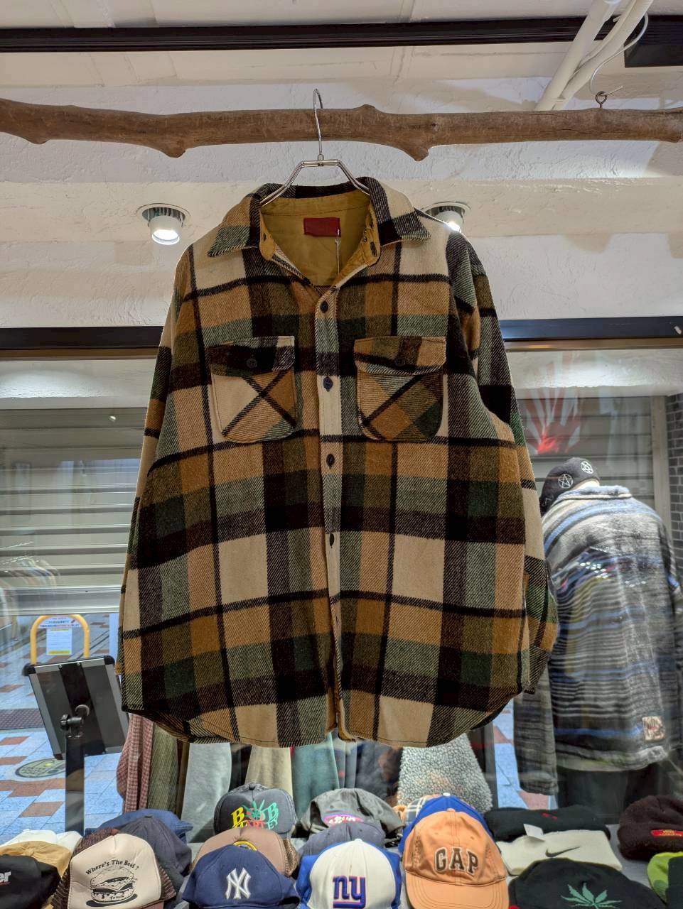 60s Sears Vintage C.P.O. Jacket Check Wool Shirt / 60年代 シアーズ
