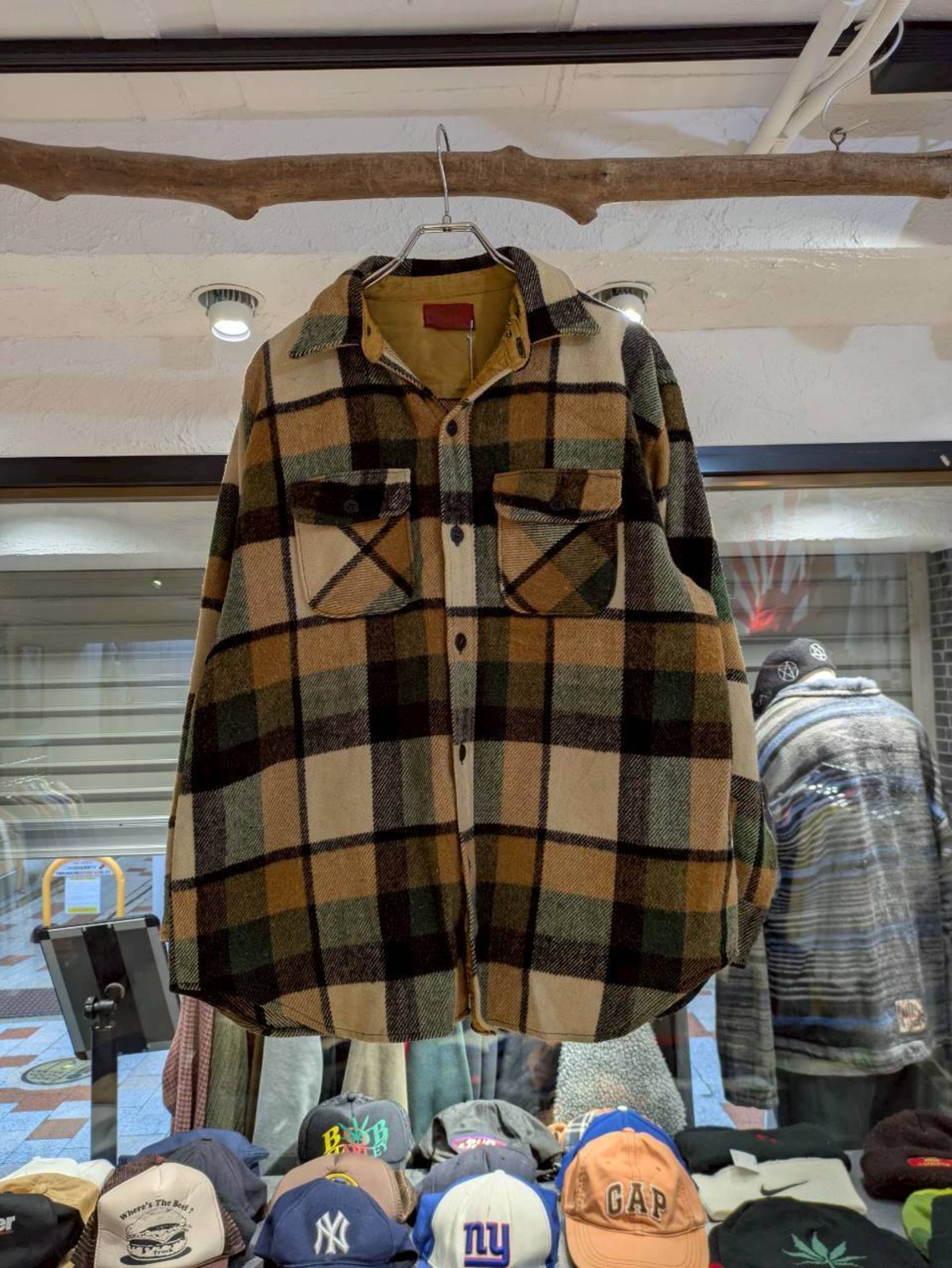 60s Sears Vintage C.P.O. Jacket Check Wool Shirt / 60年代 シアーズ 