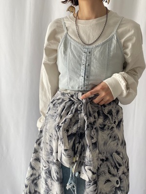 Light blue  punching design bustier