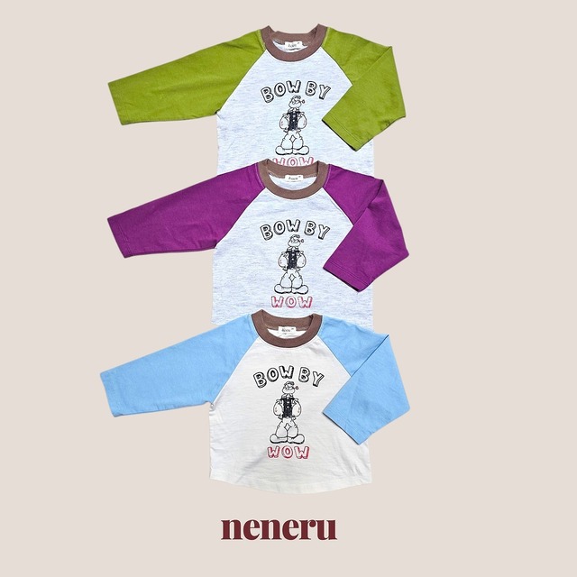 【取寄】neneru|popo raglan tee|ポポラグランTシャツ|12M-XL|kids|26 autumn