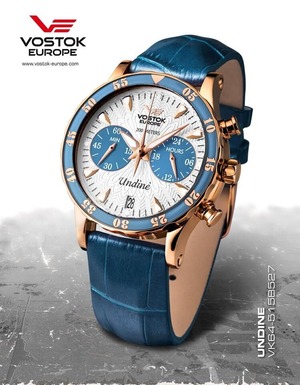 【VOSTOK EUROPE ボストークヨーロッパ】Undine／ウンディーネ（スカイブルー×ゴールド）／国内正規品 腕時計