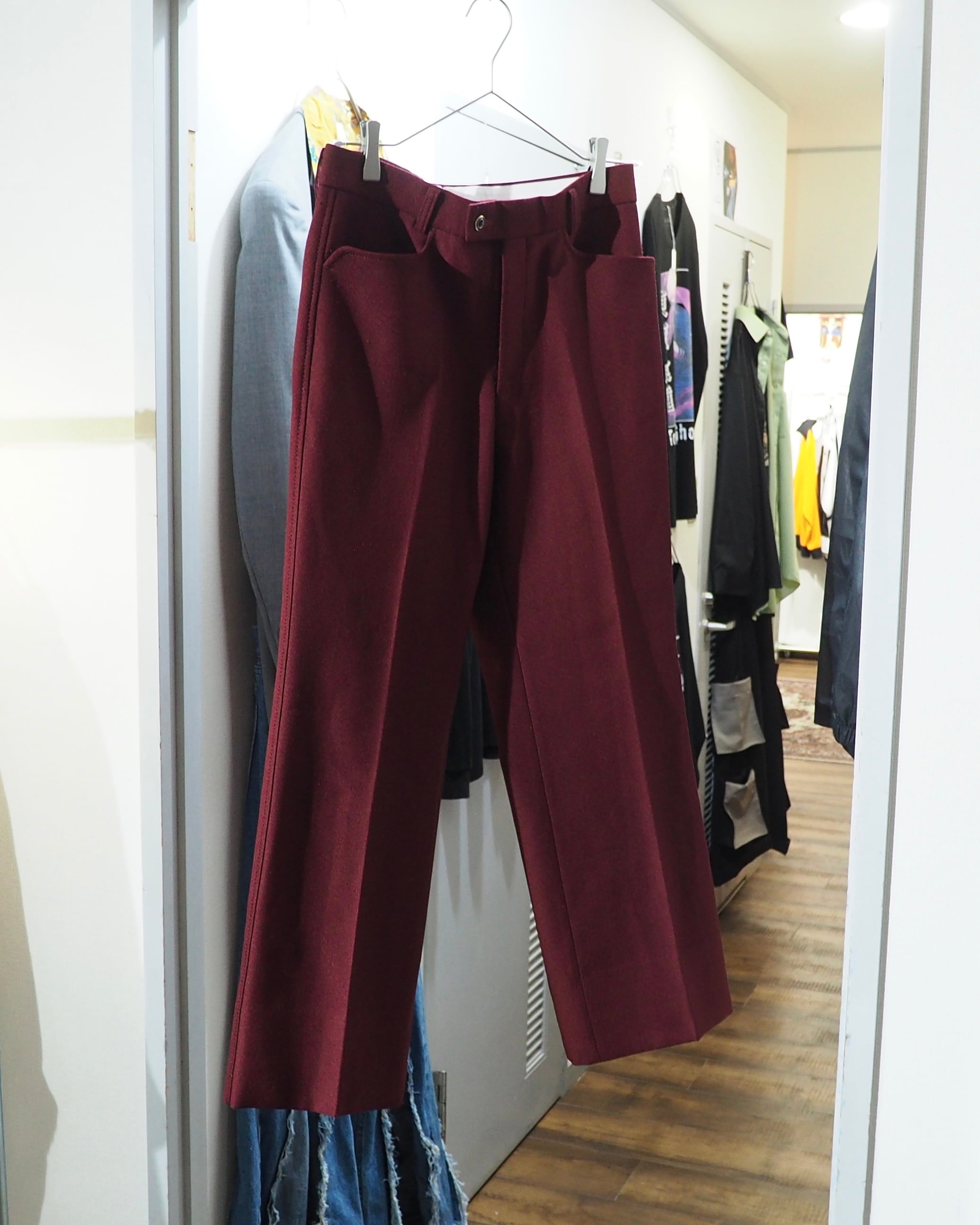 Beautiful Dark Bordeaux Color vintage Semi Flare Pants