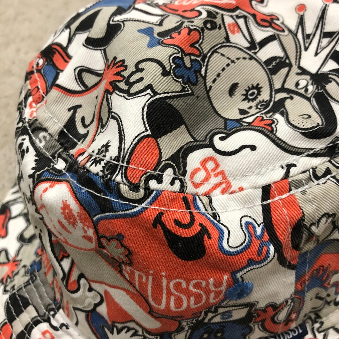 00s OLD STUSSY/Character print Bucket Hat/52～53cm相当 