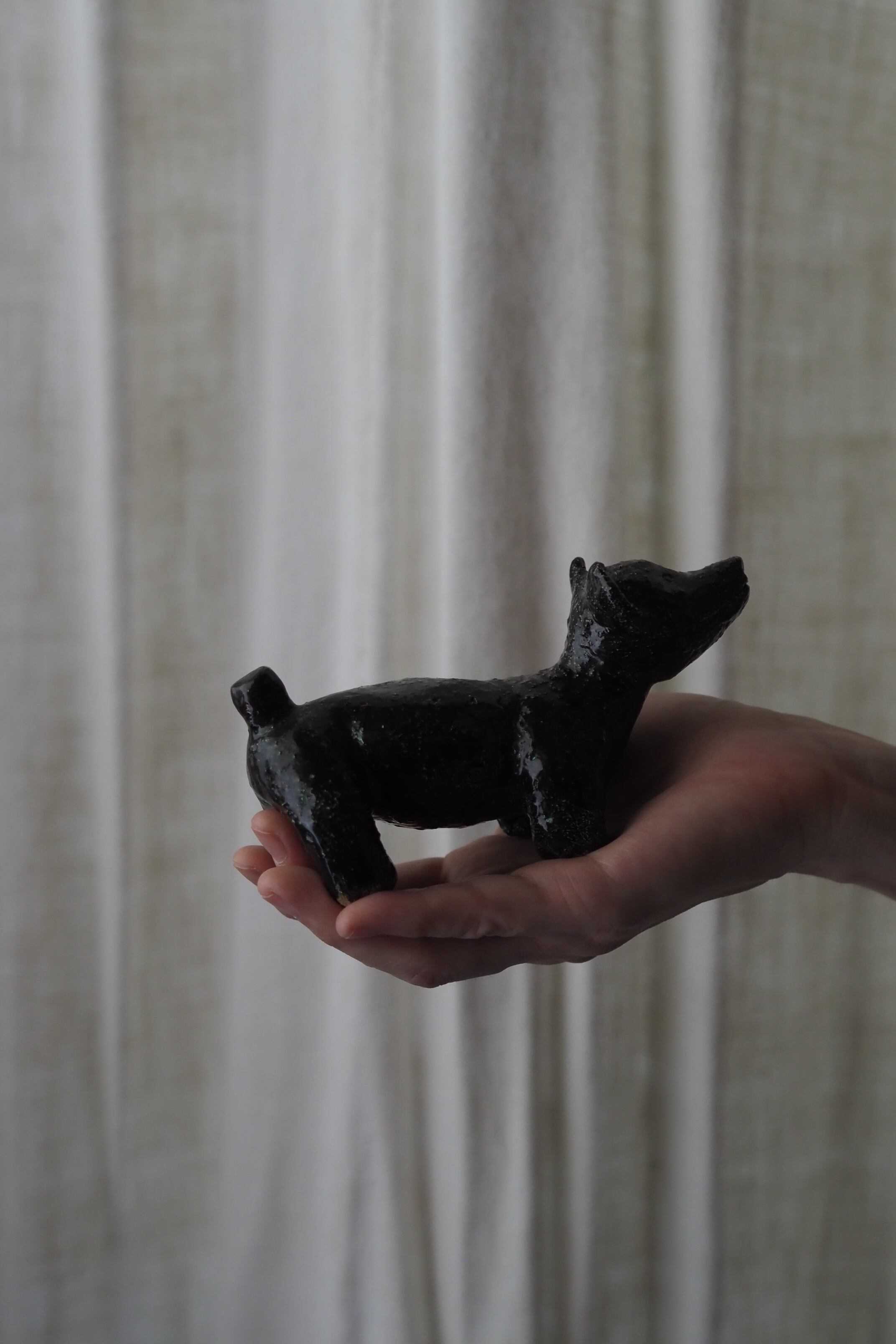 見上げる架空の動物-pottery animal objet | アンティーク