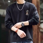 Back Print Long Sleeve Loose T-Shirt ◇H0947