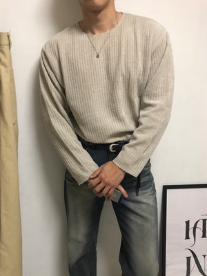 Ribbed Velour Deck Cropped Knit (4color)
