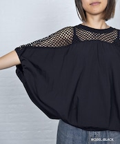 【直営限定ITEM】パンチングドルマンスリーブTOPS (BLACK) CQ-49005H