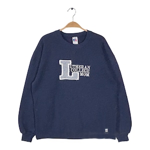90s ラッセル USA製 ヴィンテージ スウェット ワッペン カレッジ ネイビー LUTHERAN COLLEGE サイズL ラッセル CF1039