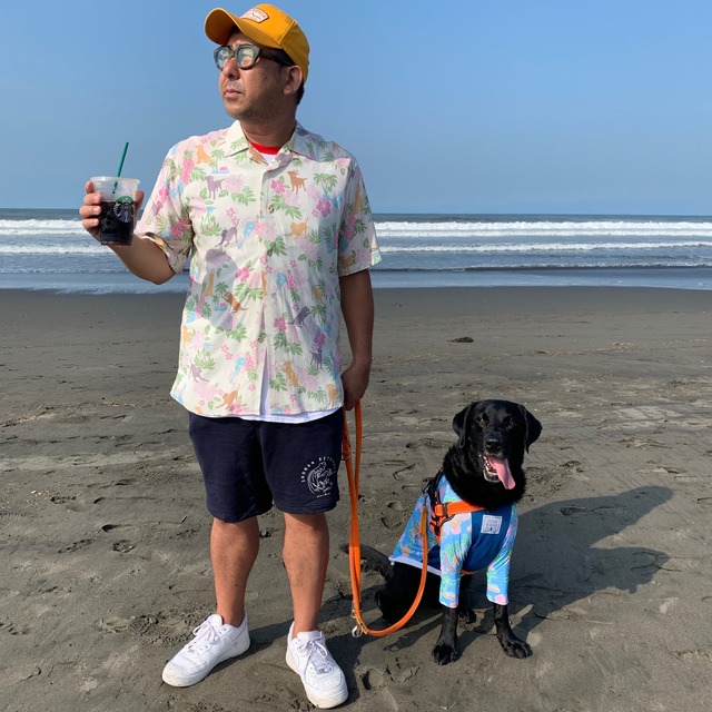 【愛犬とおそろい】ヒト用　ALOHAシャツ　MENS