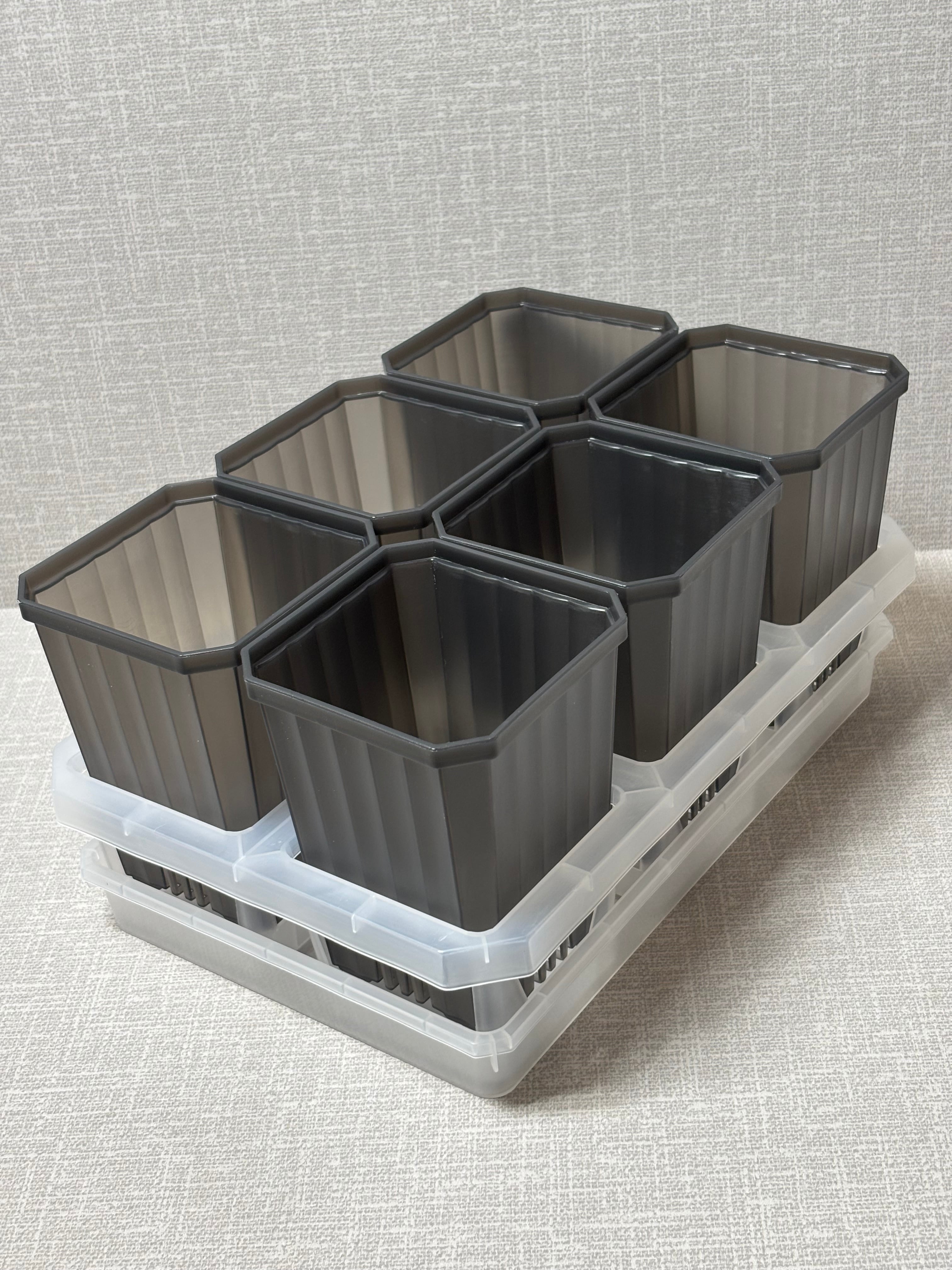 【D6】10㎝深ルータルスリット グレーセット 皿付き