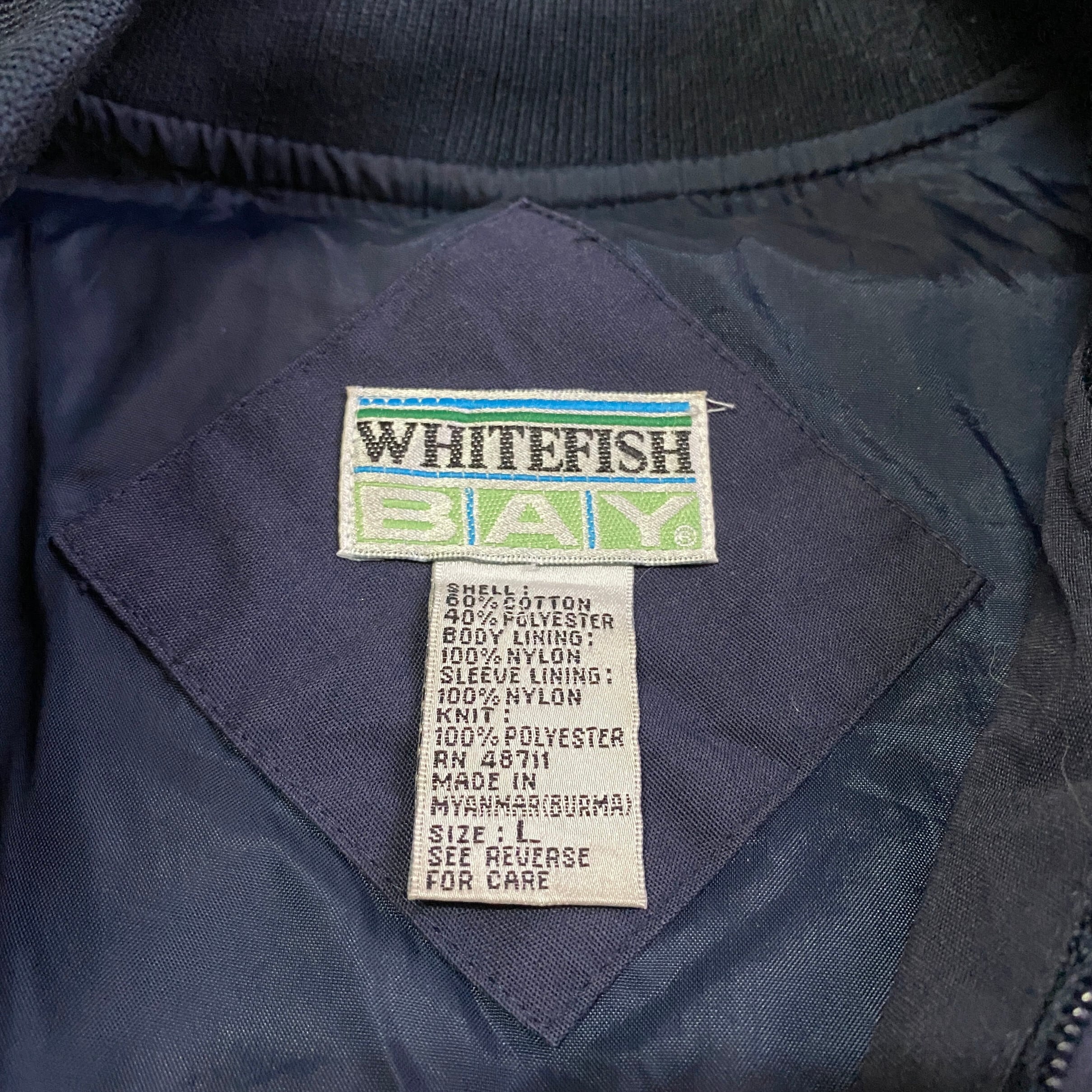 90年代 WHITEFISH BAY カップショルダー ブルゾン ダービージャケット 