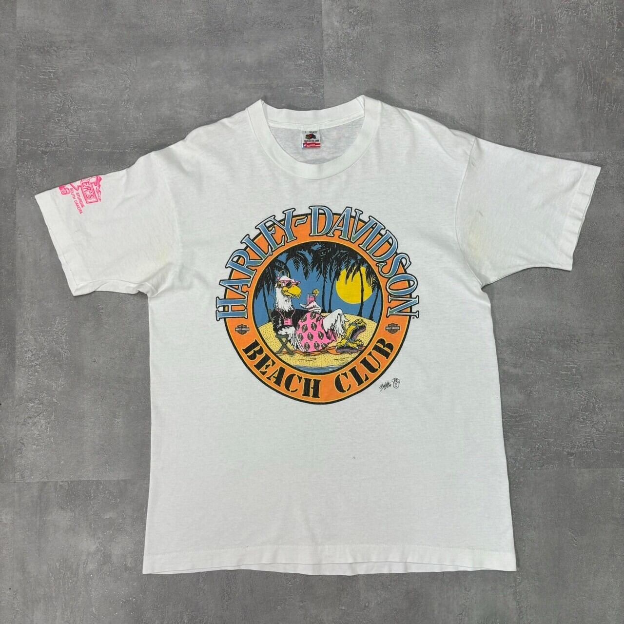《L size》Harley-Davidson ハーレーダビッドソン 90s usa製 フルーツボディ プリントTシャツ No.3281
