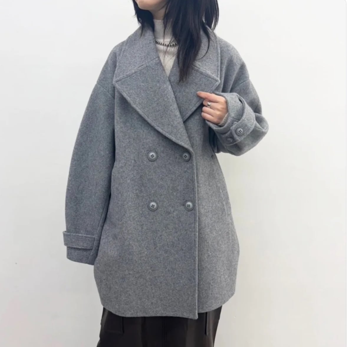 CLOCHE クロッシェ ウールポンチョコート552-84504 CLOCHE(クロッシェ)】スタンドカラーウールポンチョコート［552-84504