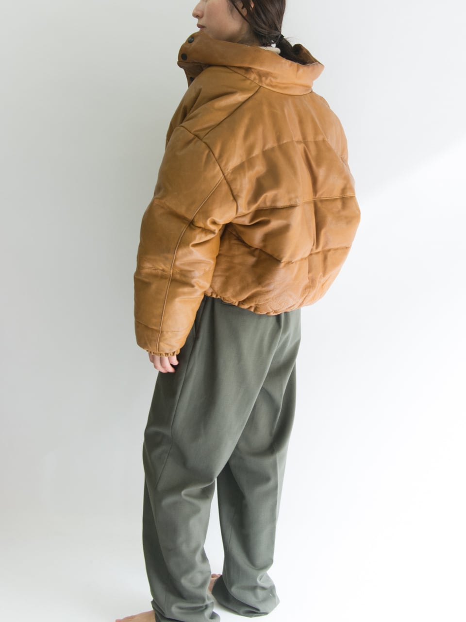 【VENT COUVERT】Made in France 90's leather down jacket（ヴァンクヴェール フランス製レザーダウンジャケット）1c