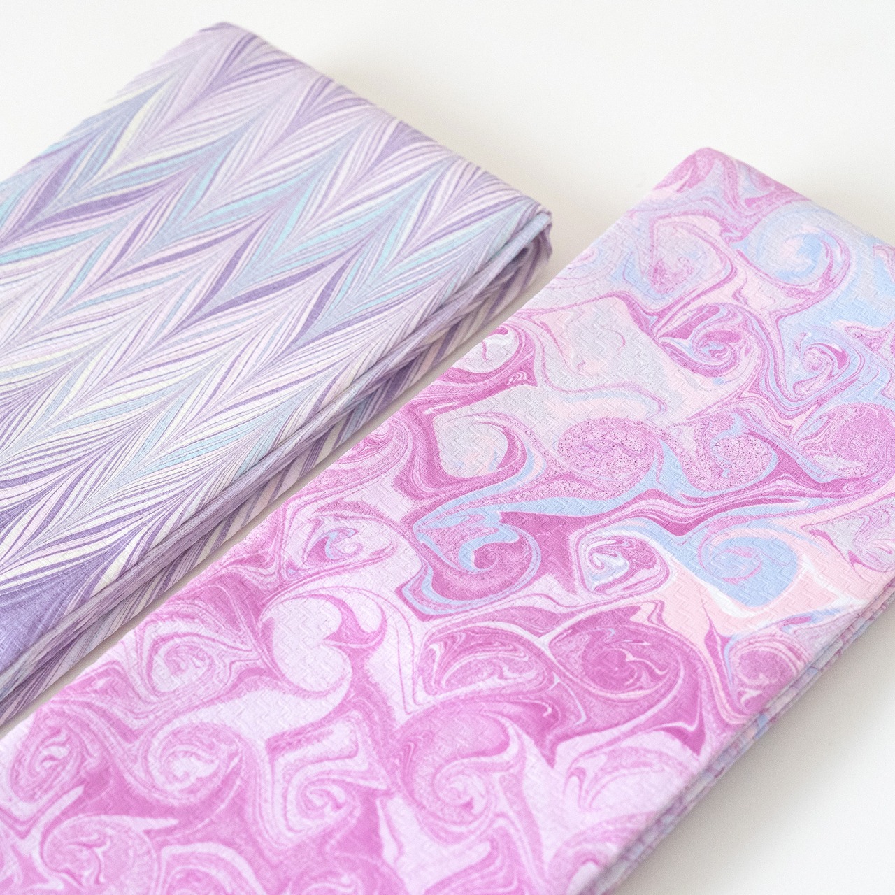 墨流し半幅帯［夢幻藤］矢羽柄