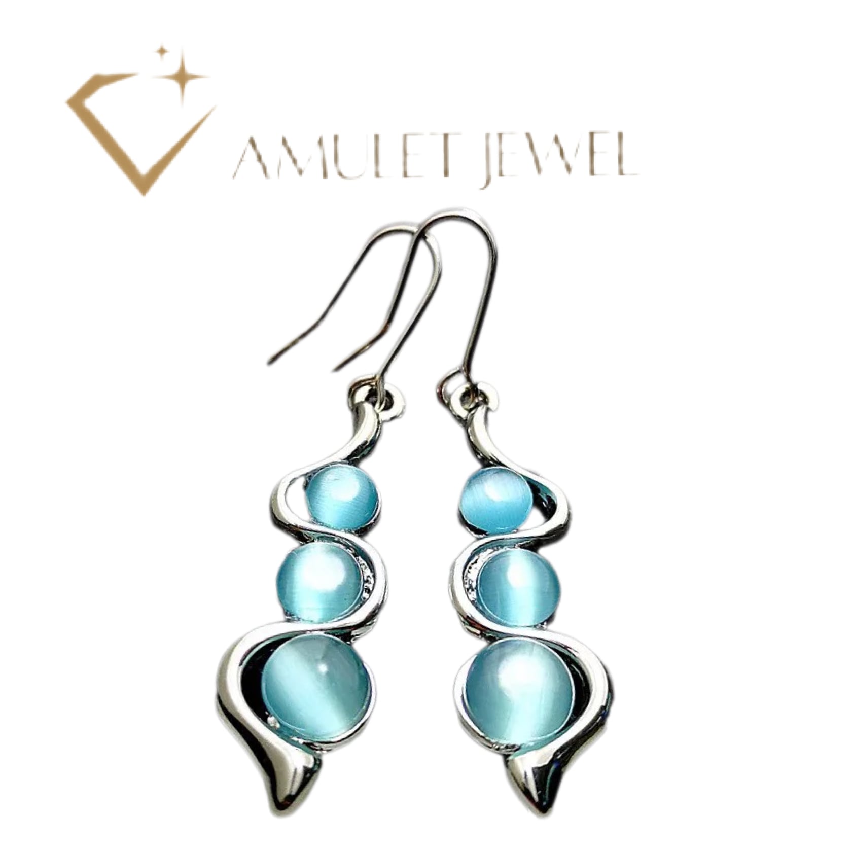 アクセサリー No.1371 透かし×キャッツアイ ピアス イヤリング