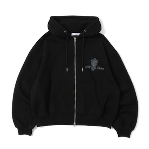 APD TULIP BOUQUET W ZIP HOODIE / BALCK