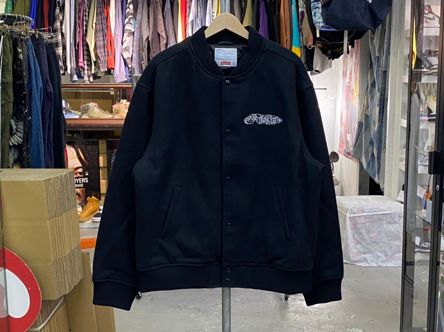 Supreme DELTA LOGO VARSITY JACKET BLACK XL 78418 | BRAND BUYERS OSAKA