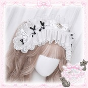 ♡【Sayakadoll original No.14】【1点のみ⟡.·】マジカルエンジェル 天使の羽＆きらめきビジュー ふわふわレースヘッドドレス black ♡