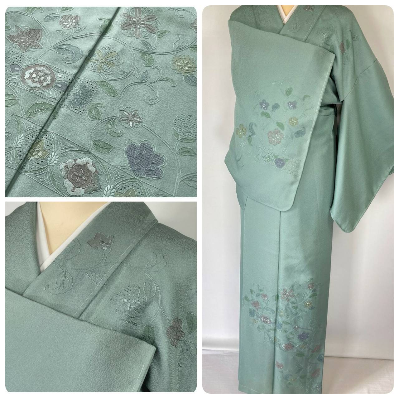 正絹 美しい刺繍入り高級 訪問着-