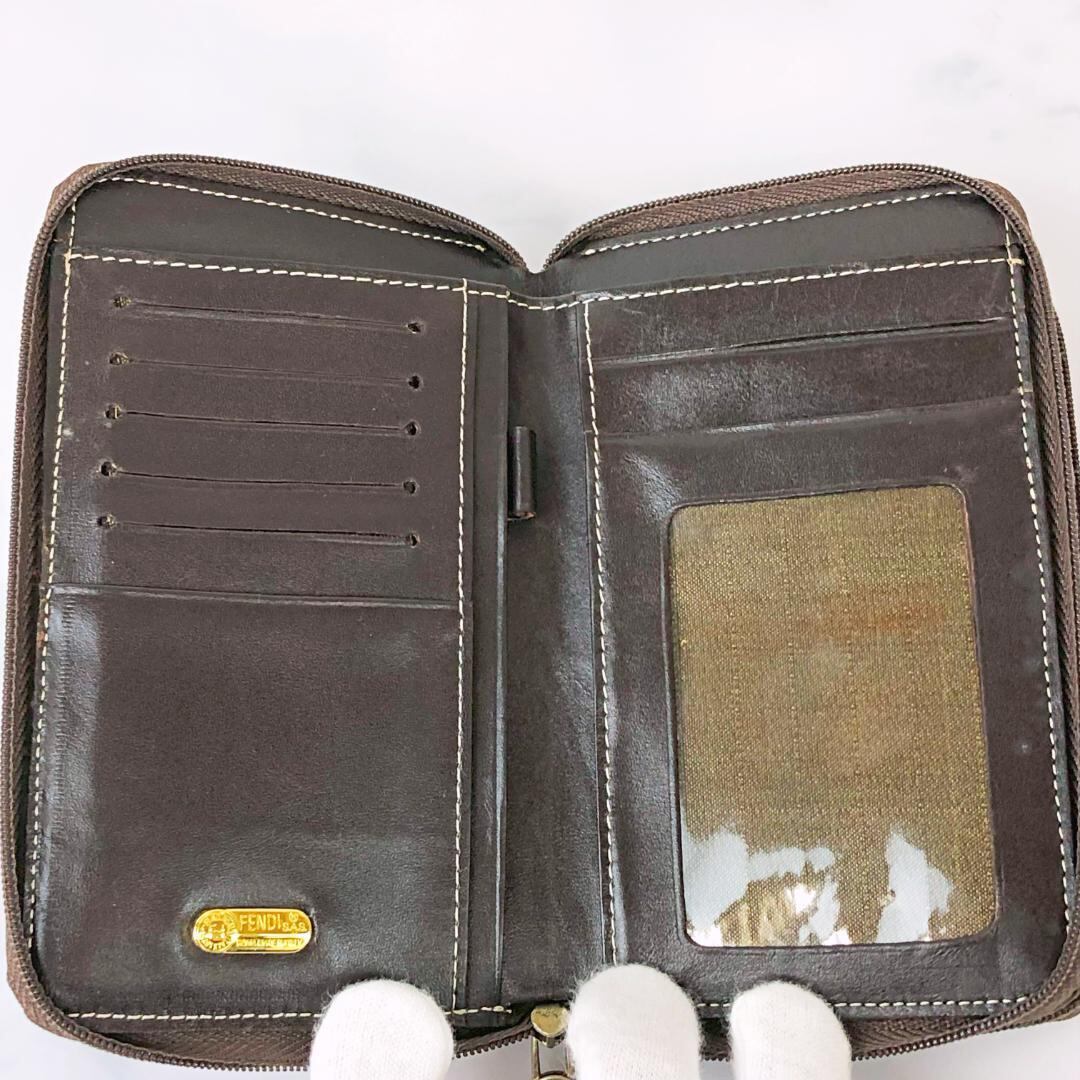 FENDI ズッカ柄 財布 フェンディ ラウンドジップ ダブルジップ | Big