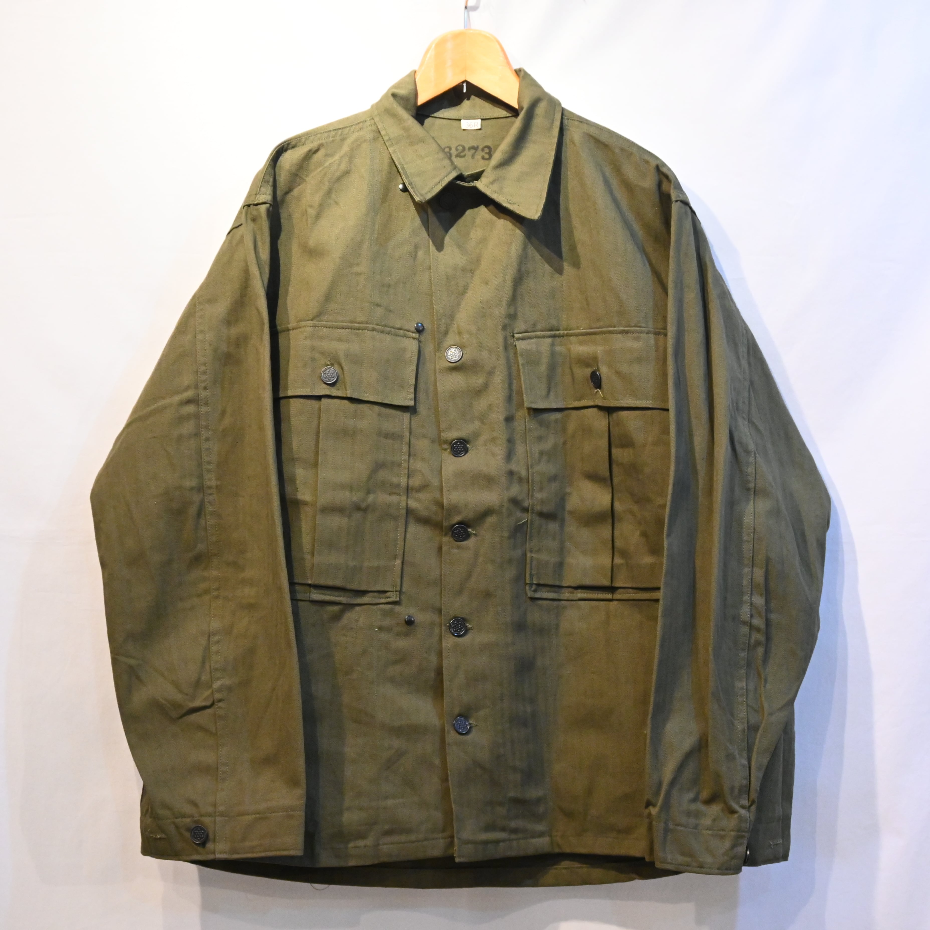 40's Deadstock U.S.Army M43 HBT jacket アメリカ軍 ヘリンボーン ...