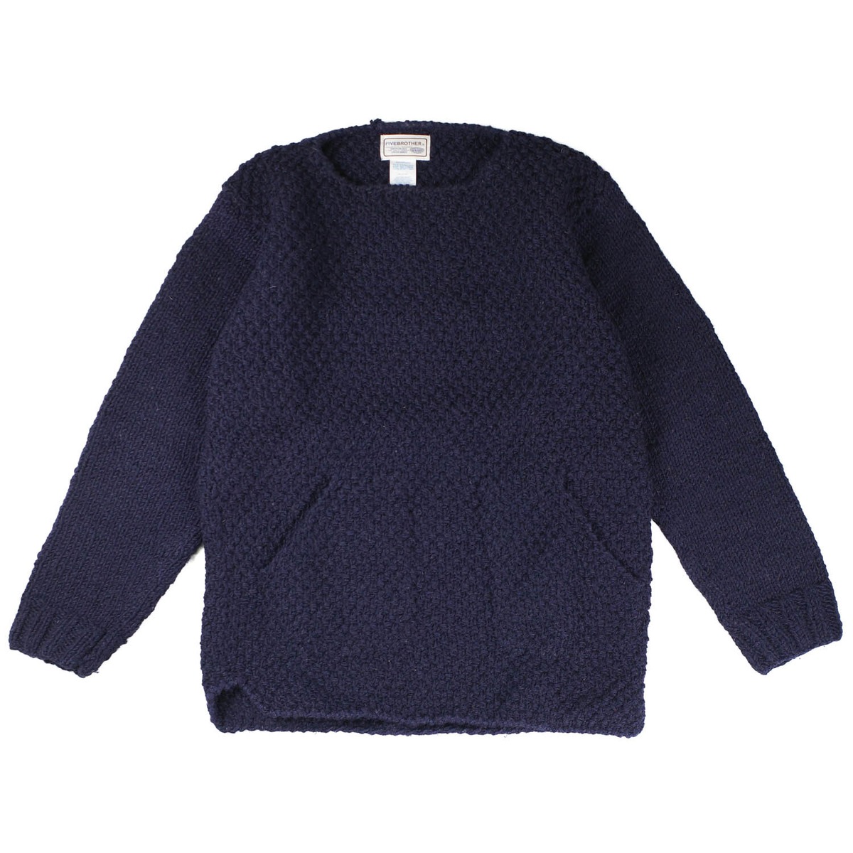 [USED] FIVE BROTHER WOOL CREW KNIT NAVY | double