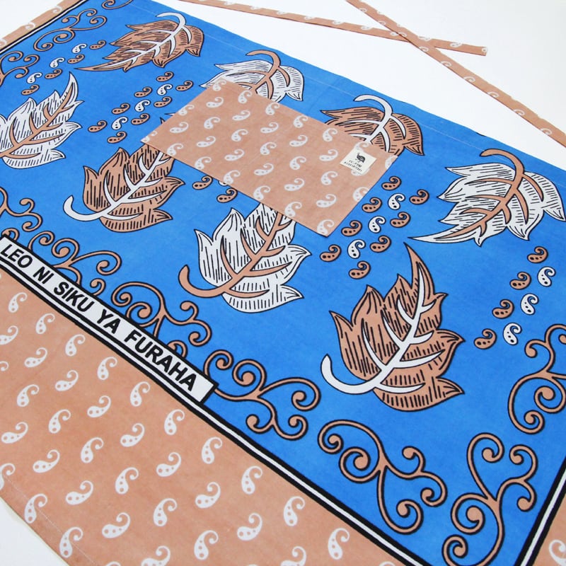 カンガのソムリエ・エプロン（ リーフ ）ユニセックス カフェ ロング