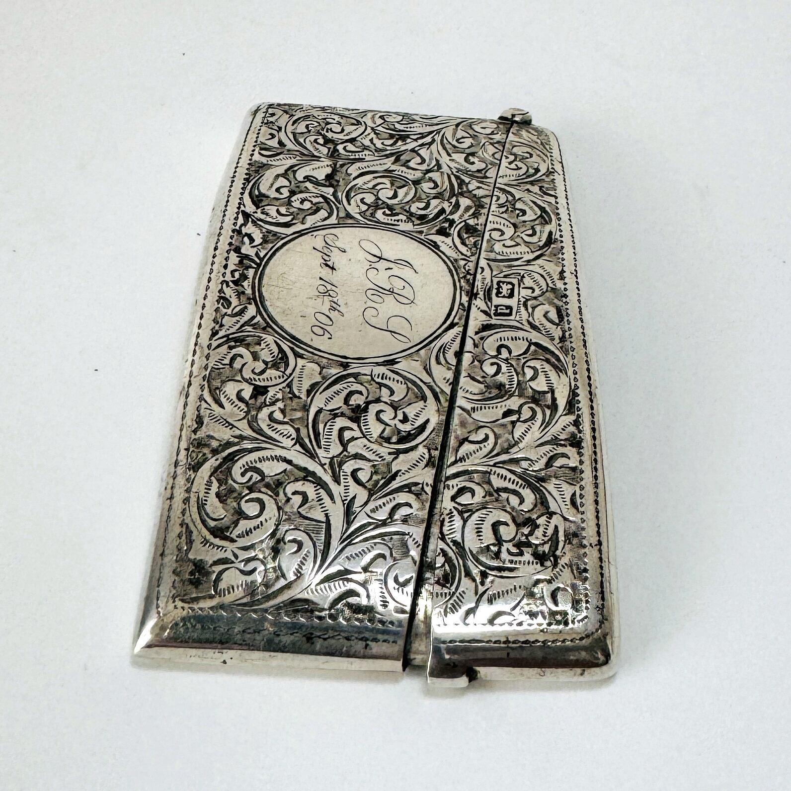 ☆英国☆純銀製/カードケース/イギリス/925/バーミンガム/ライオン