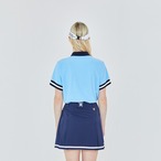 WOMEN TERRY MATERIAL COLLAR SHORT T-SHIRT