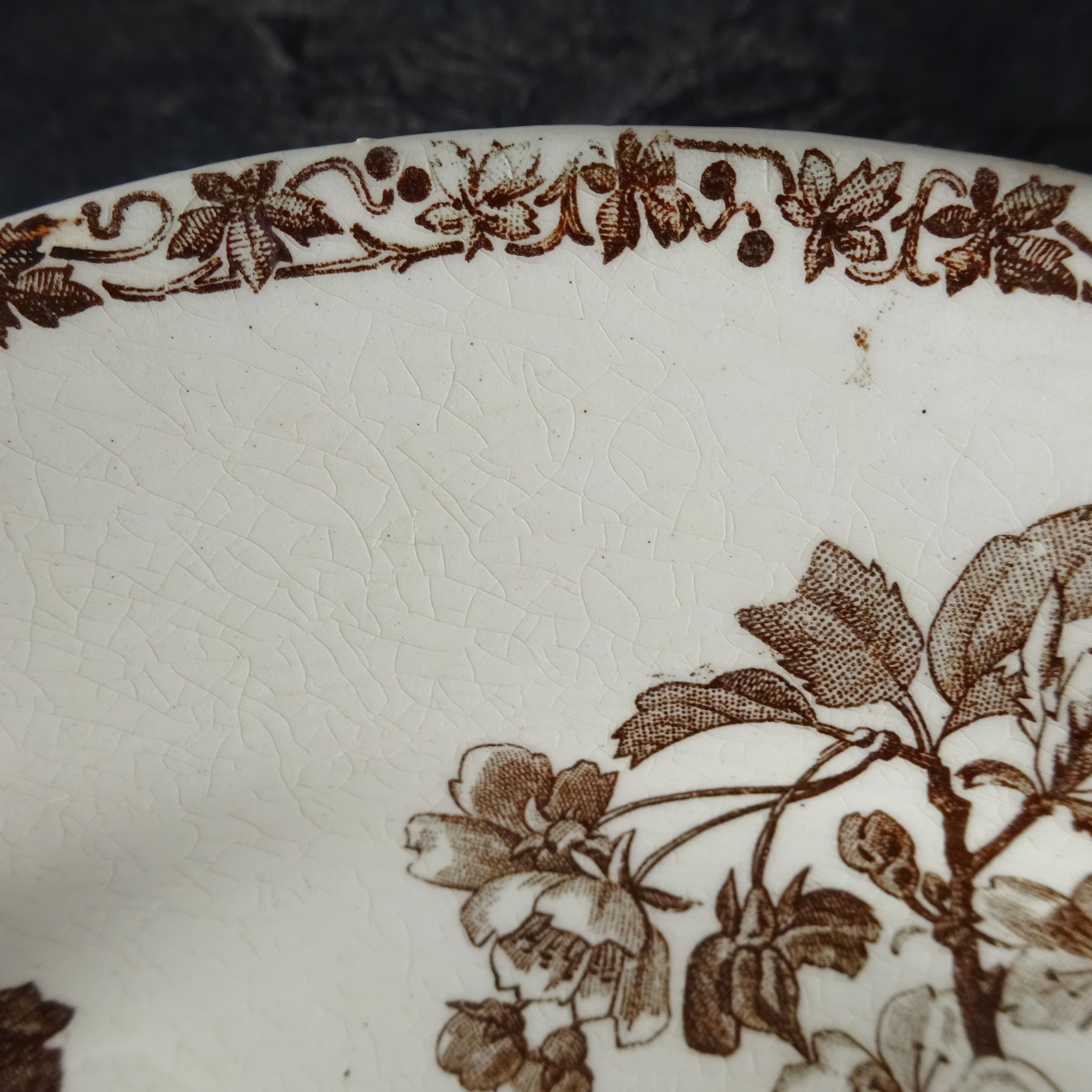 【 Épuisé 】Émile bourgeois / Le Grand Dépôt  décor 《Fleurs de pommier》assiette plate (A)