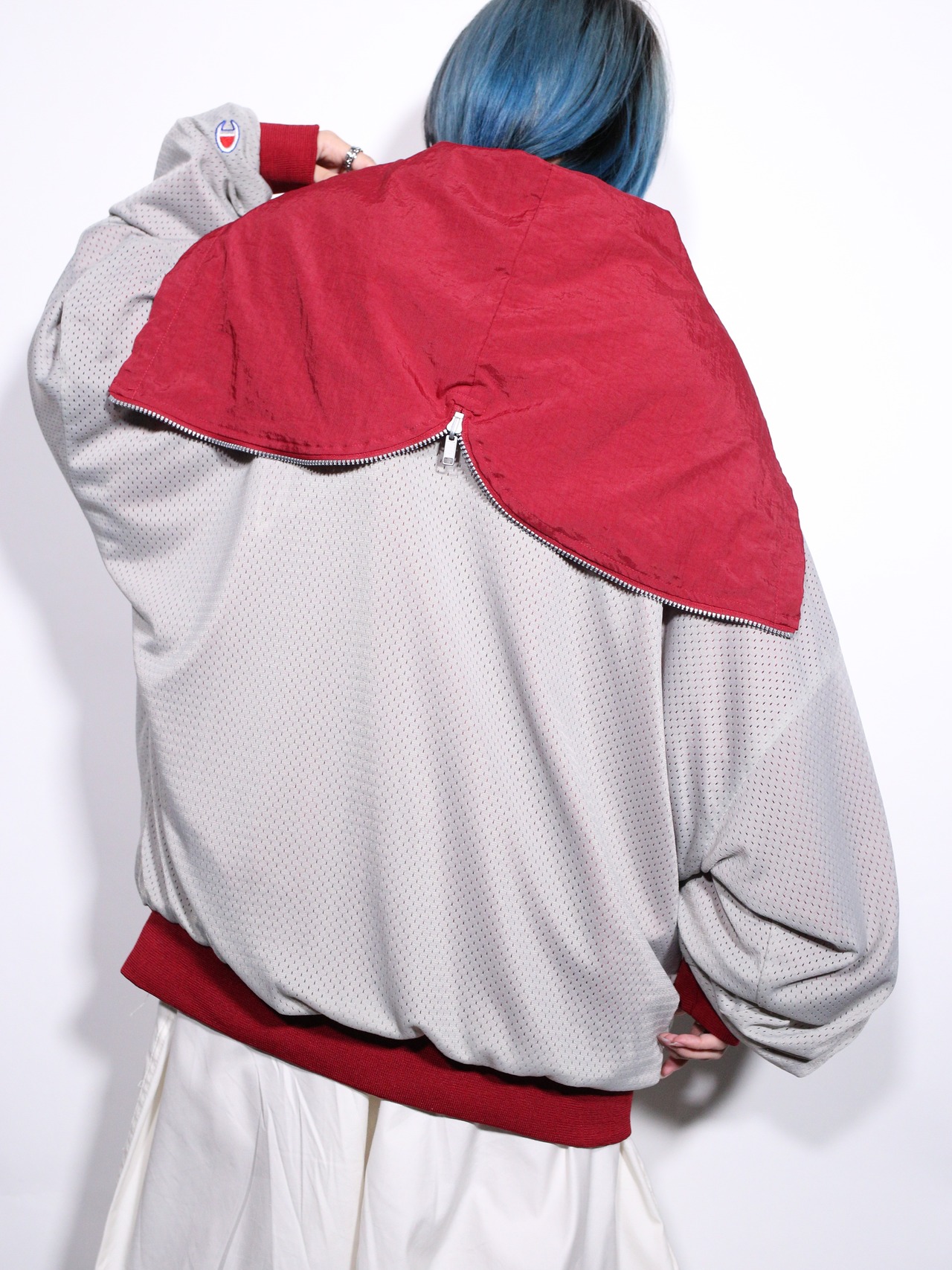 "Champion" reversible mesh × nylon hooded jacket - 6