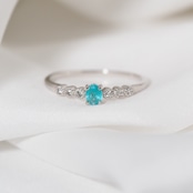 ブラジル産 パライバトルマリン リング 0.1ct D0.03ct pt900