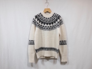 Men’s BATONER” MOHAIR NORDIC CREW NECK IVORY”