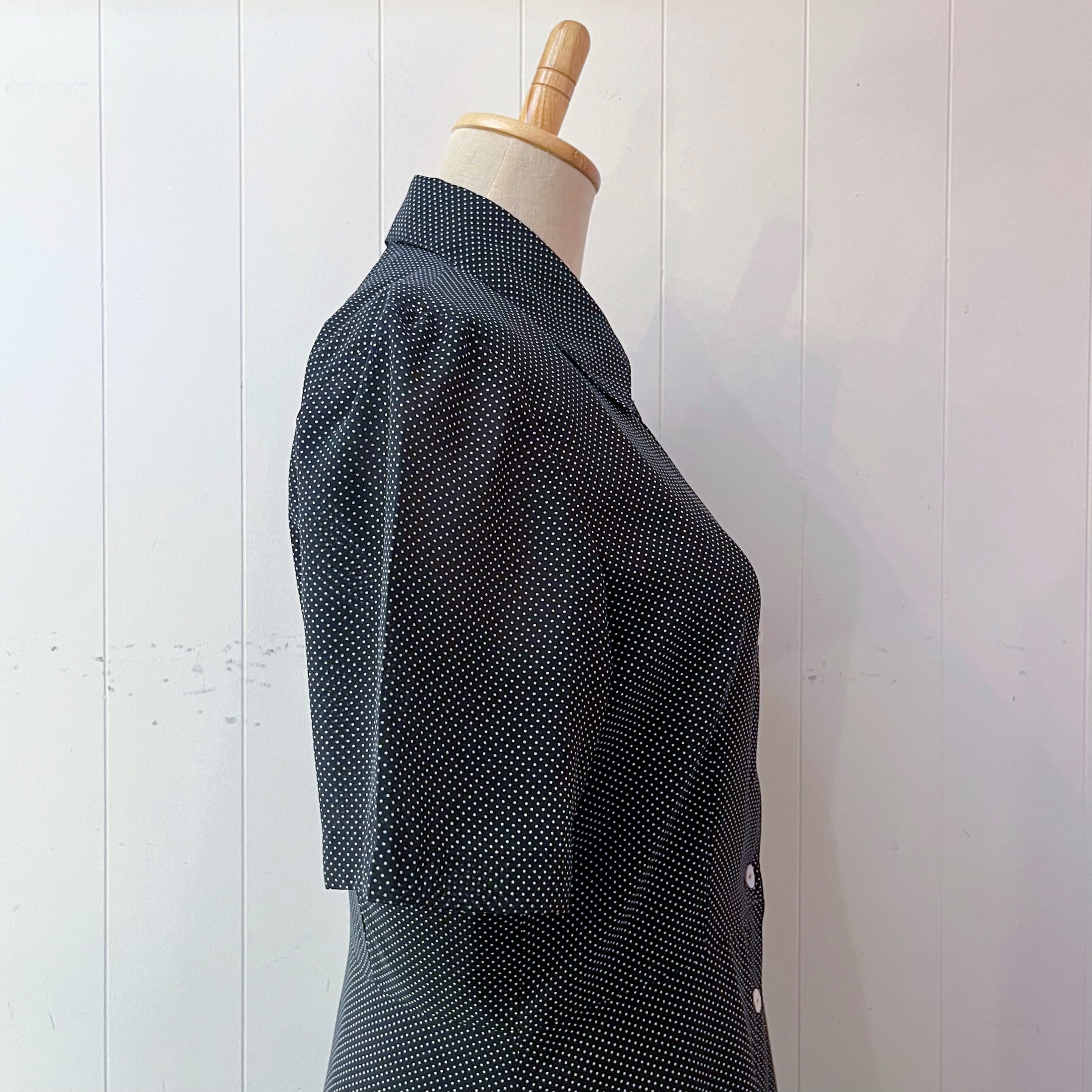 pin dot front button one-piece