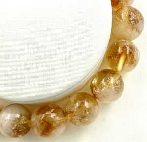 (01095)（内径選べる）シトリン　ハニーシトリン【11mm】Citrine　黄水晶　スノーシトリン　ラウンドカット　ラウンドカット　パワーストーン　天然石　パワーストーンブレスレット