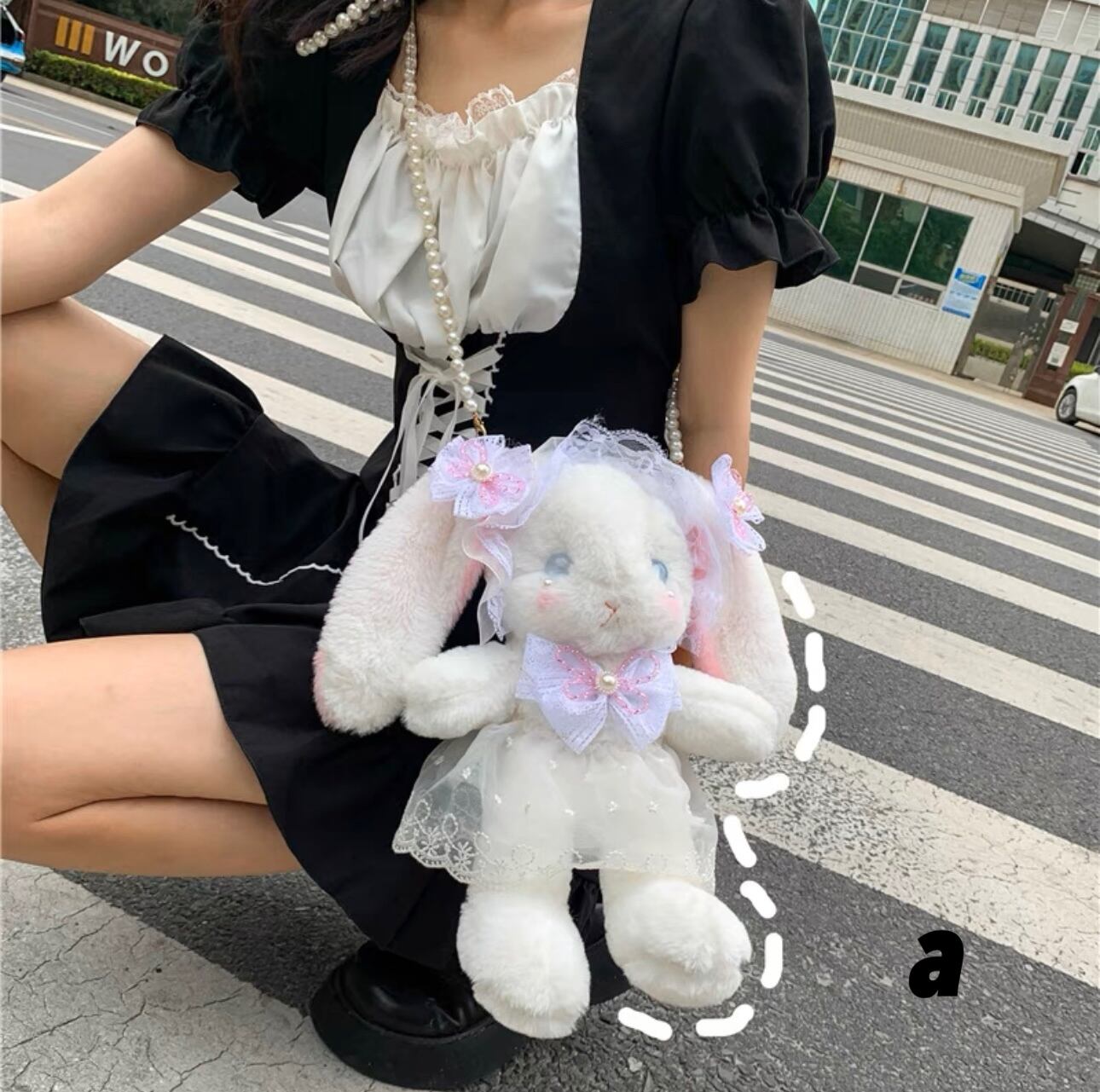 病みかわいい うさぎぬいぐるみショルダーバッグ ロリータ ゴシック