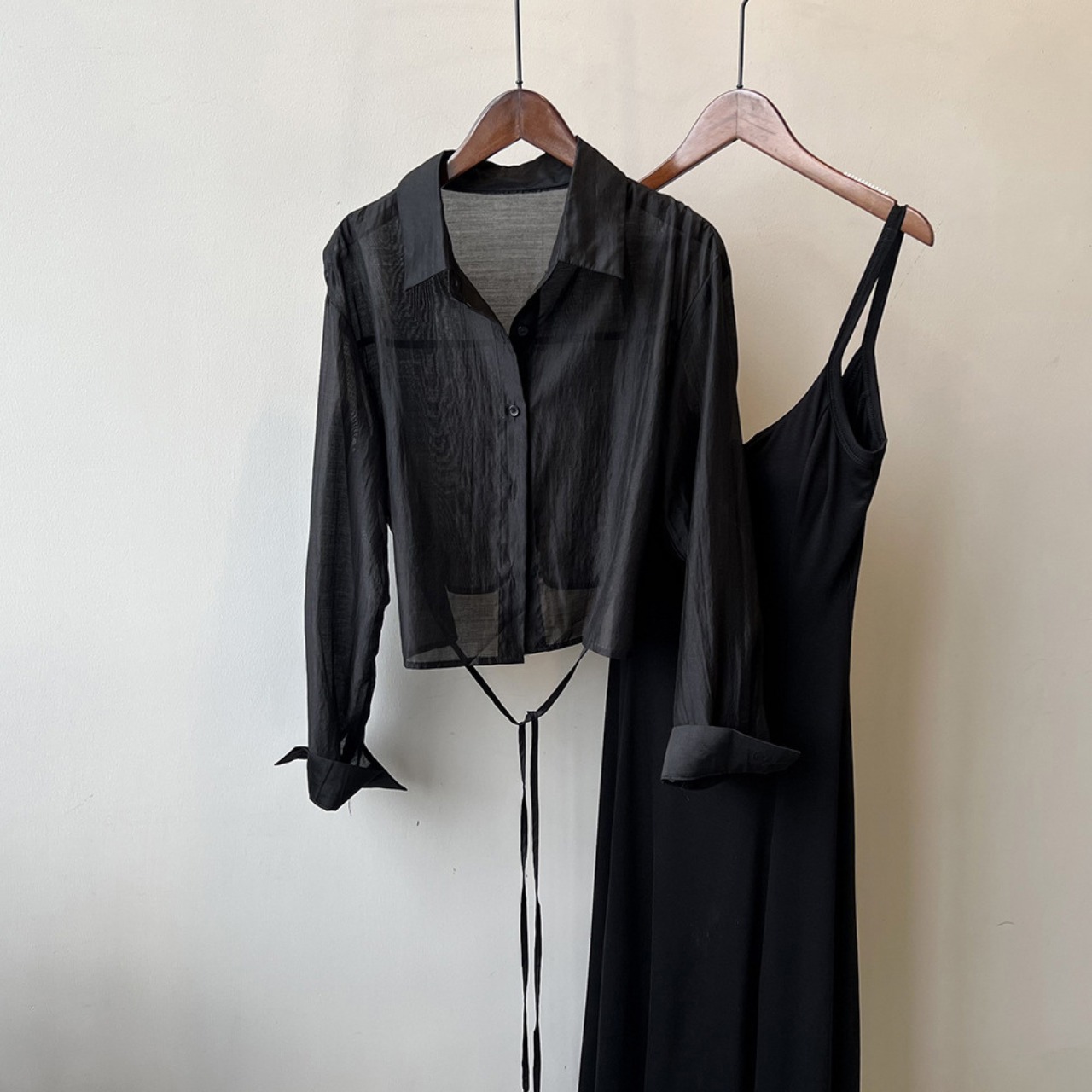 シアー バックデザイン ショートシャツ 10027