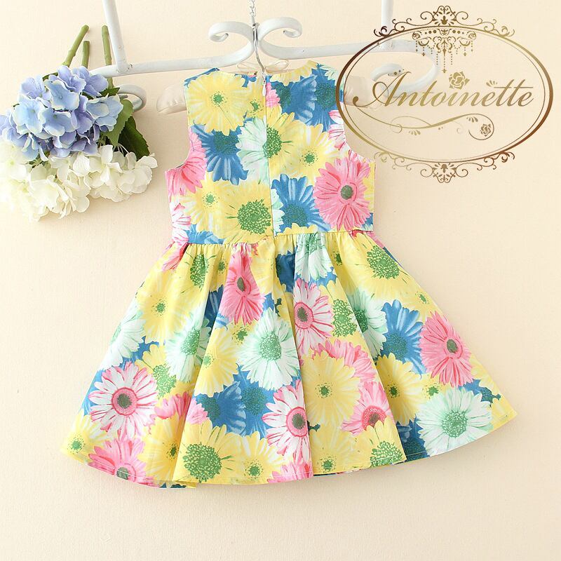 子供服 おしゃれ 花柄 女の子用 かわいい 春 夏 韓国服 花柄 花柄ワンピ 花柄ワンピース ガーベラ Antoinette