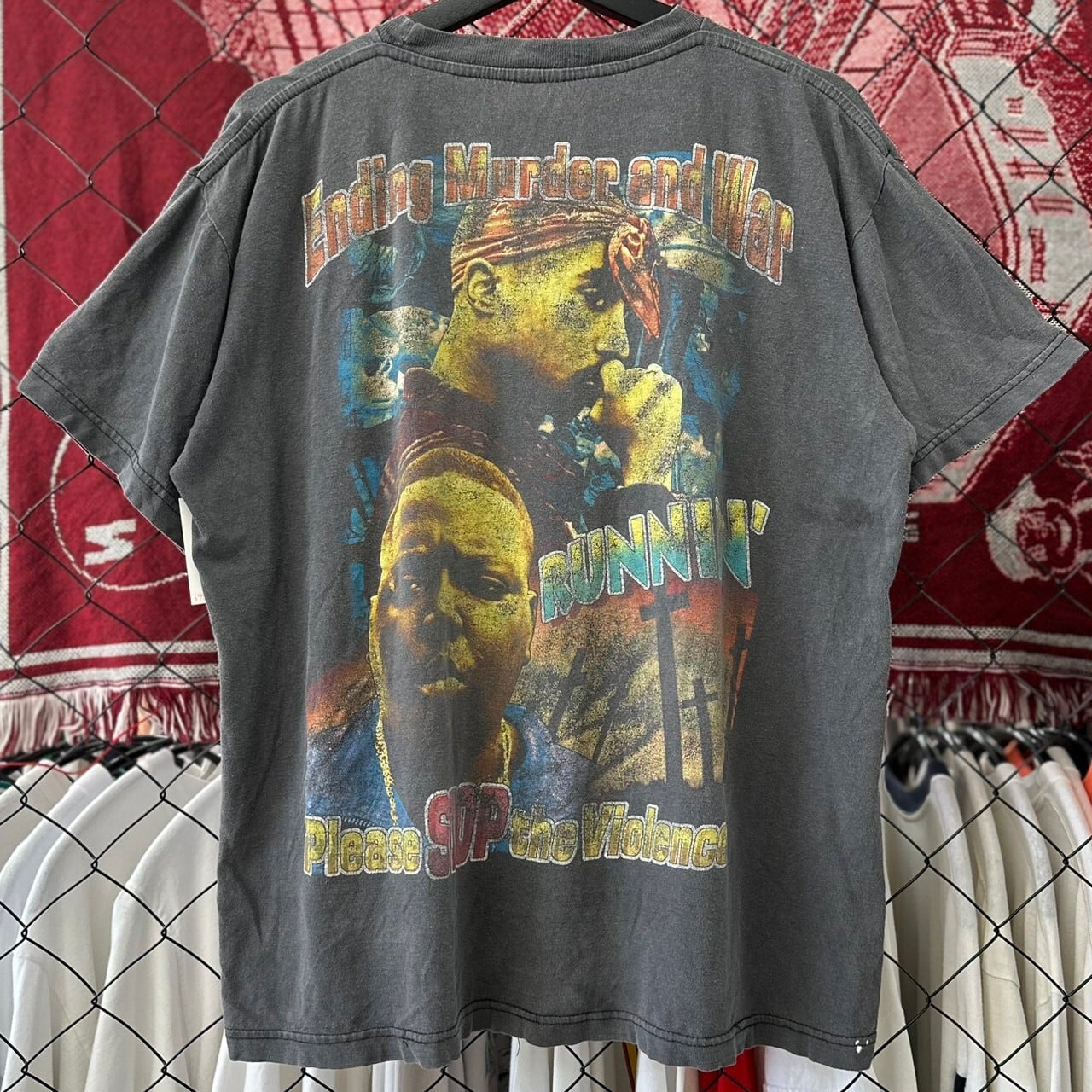 90s Bootleg 2pac ビギー ノートリアスBIG ラップ系 ストリート 半袖Tシャツ デザインプリント 古着 古着屋 埼玉 ストリート  オンライン 通販 アメカジ ビンテージ