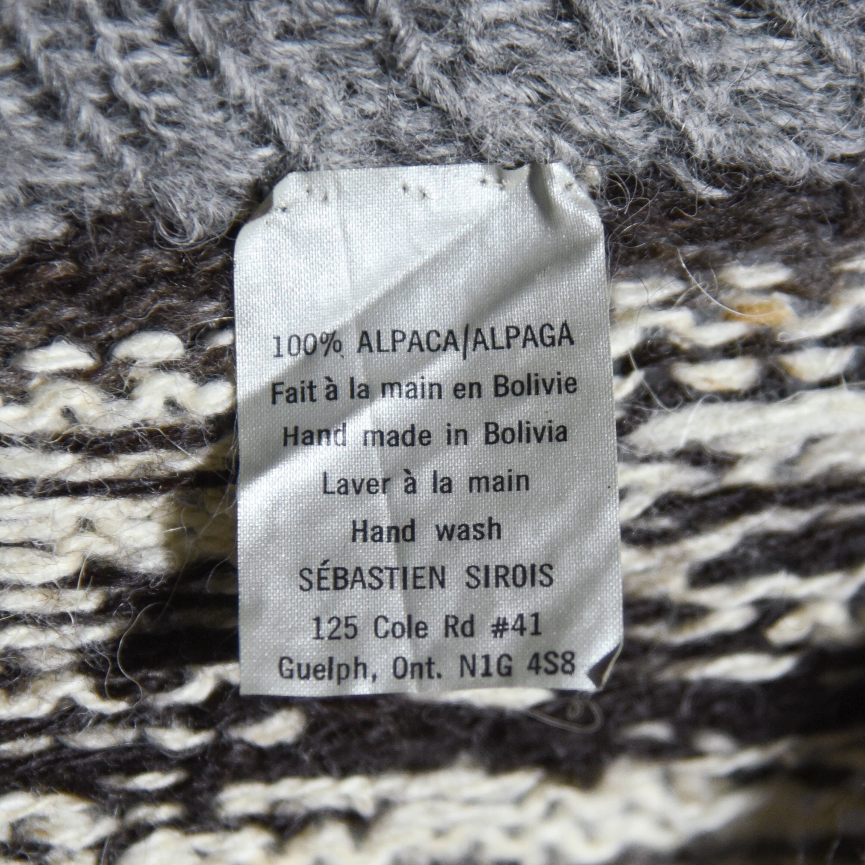 80-90s Alpaca Whole Garment Knit Sweater Made in Bolivia アルパカ