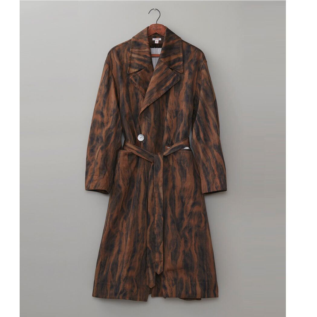 【定価75,900円】MASU 21aw FUR PRINT GOWN COAT MASU FUR PRINT GOWN COAT (BROWN) MCFW-CT0421 | IAAAM ONLINE STORE