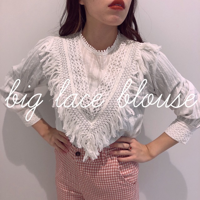 【即日発送】big lace blouse