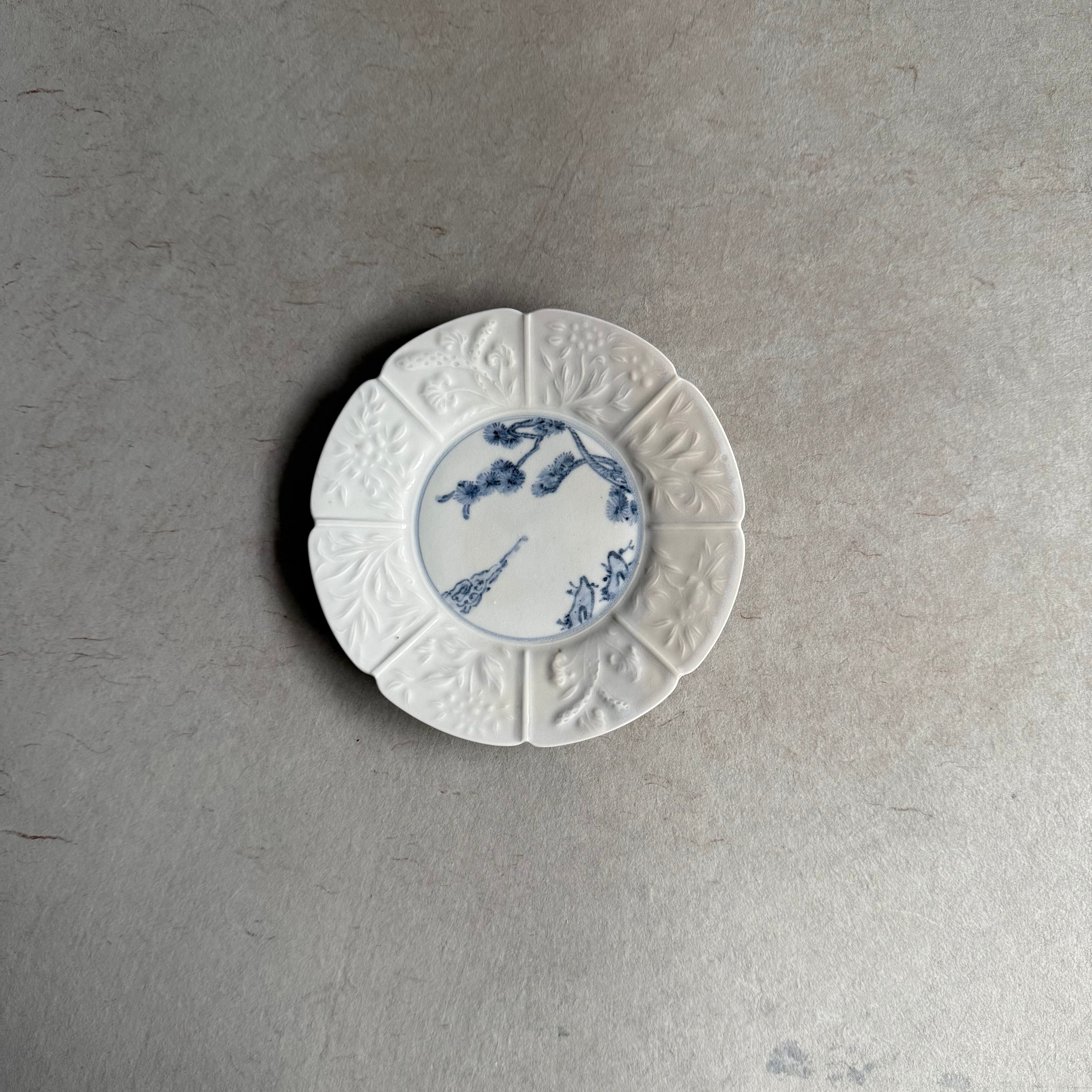 豊増一雄 染付松雲紋五寸皿 | gallery 一白