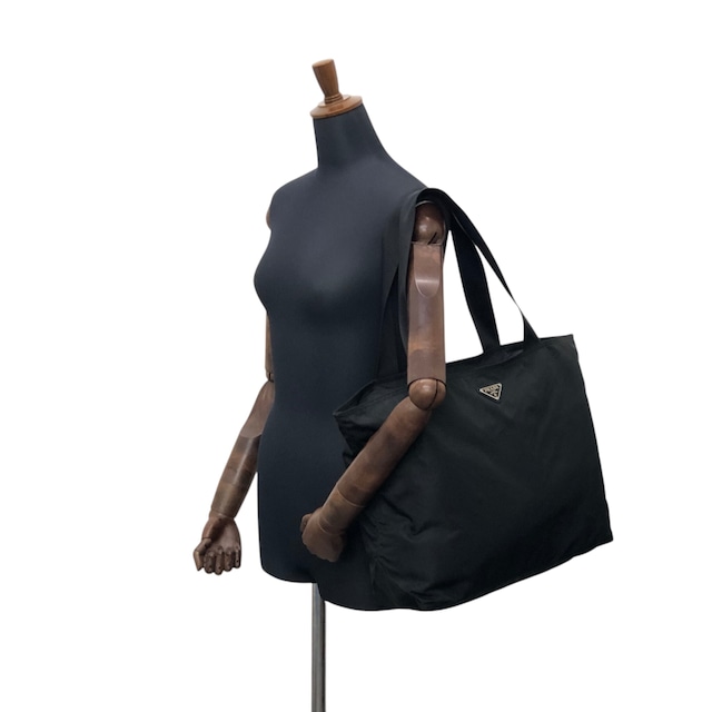 PRADA プラダ トートバッグ ブラック トライアングルロゴ ナイロン vintage ヴィンテージ オールド bub65u