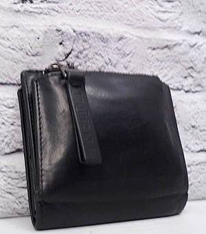 【定番】 Maison Margiela ⑪ メゾンマルジェラ⑪ ユニセックス 4ステッチ 二つ折り ウォレット コンパクト レザー 財布 小銭入れ 札入れ 黒