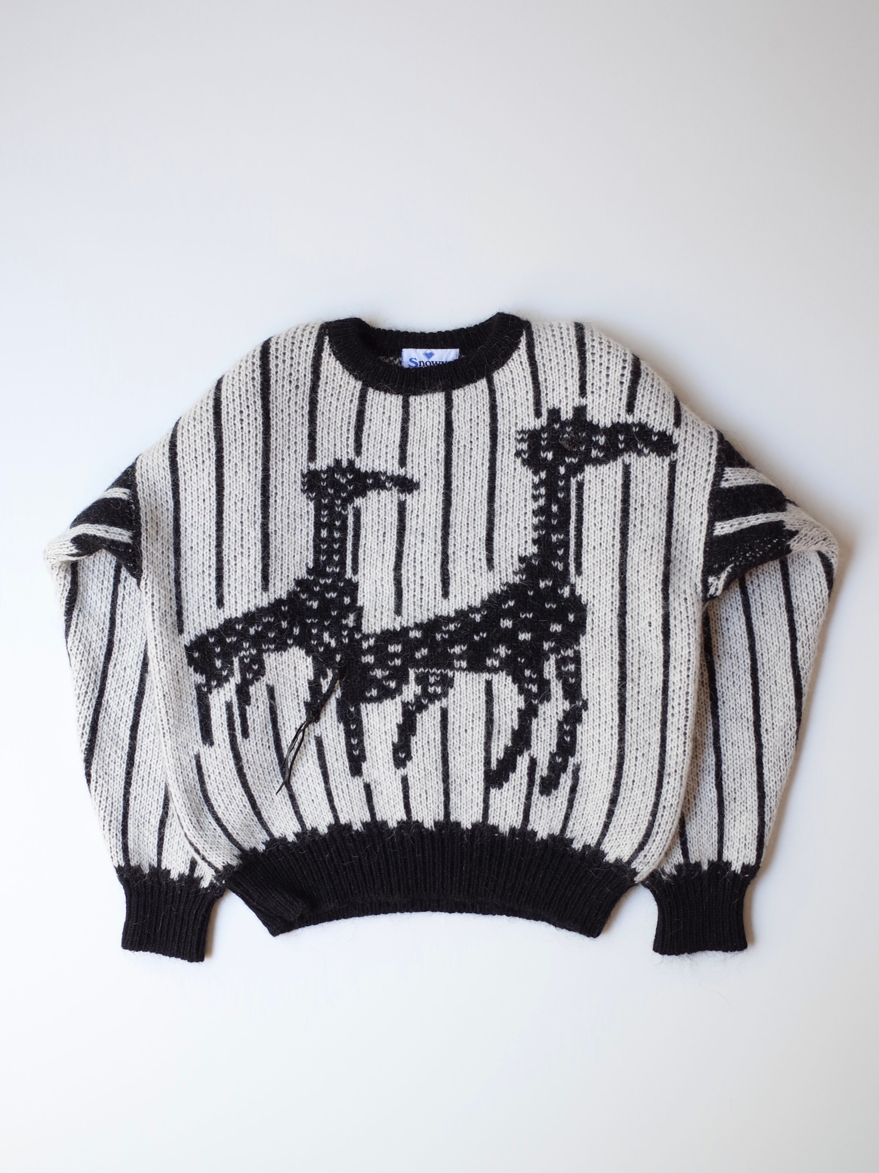 NZ giraffe mohair knit sweater